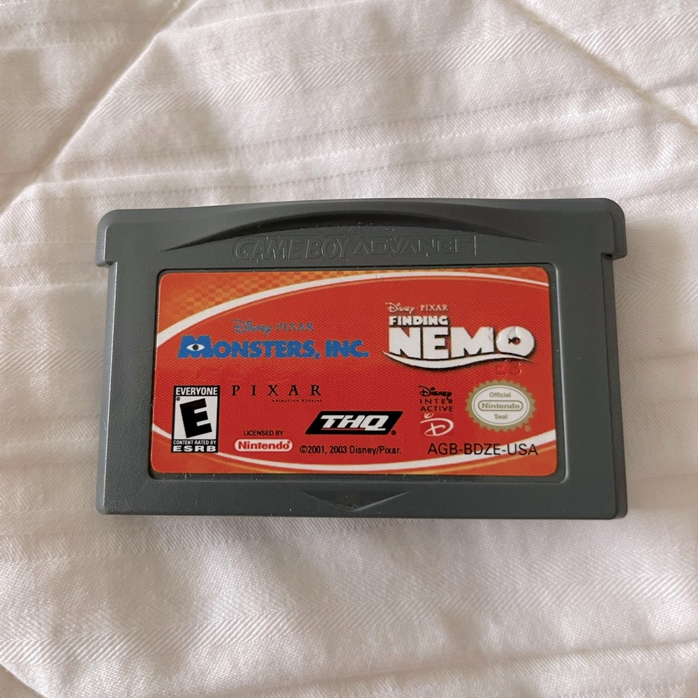 Nintendo Gameboy Advance Disney Monsters Inc. and Disney’s Pixar Finding Nemo